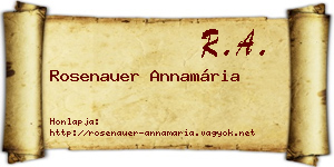 Rosenauer Annamária névjegykártya